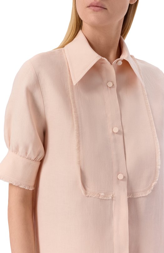 Льняная рубашка Agnona TD1117E/U3049E Розовый  TD1117E/U3049E Фото 5