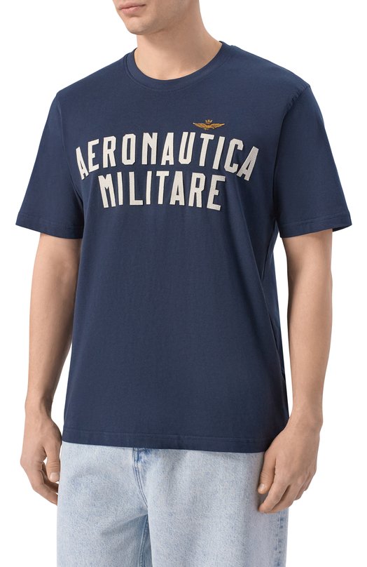 Хлопковая футболка Aeronautica Militare TS2531UJ00641 Синий  TS2531UJ00641 Фото 3