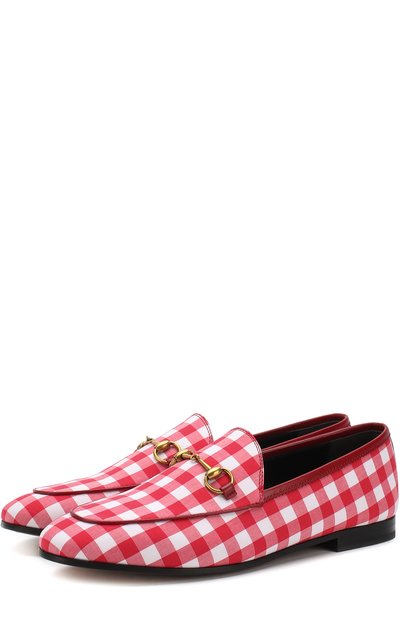 Текстильные лоферы jordaan с пряжкой-трензелем GUCCI, арт. 431467/9IY20, фото 1