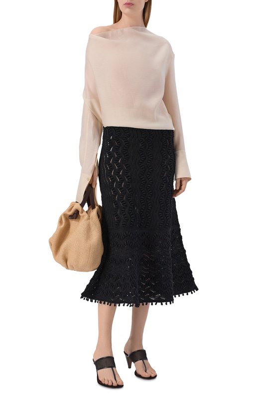 Хлопковая юбка Jil Sander J02MA0371/J15476 Чёрный  J02MA0371/J15476 Фото 2