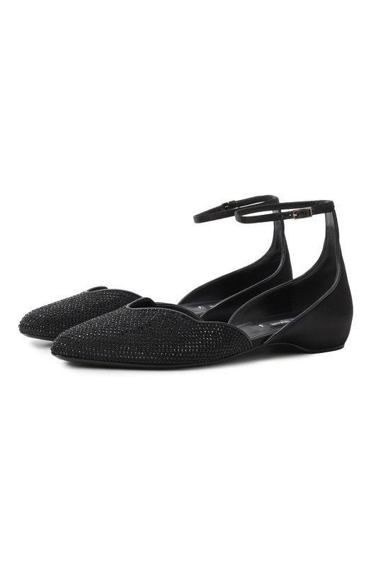 Текстильные балетки Giorgio Armani GW001821/AF18807 Чёрный GW001821/AF18807