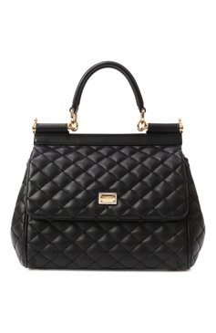 Женская сумка sicily medium DOLCE & GABBANA черного цвета, арт. BB6003/AV967 | Фото 1 (Драгоценные камни: Проставлено; Материал сплава: Проставлено; Материал: Натуральная кожа; Размер: medium; Ремень/цепочка: На ремешке)