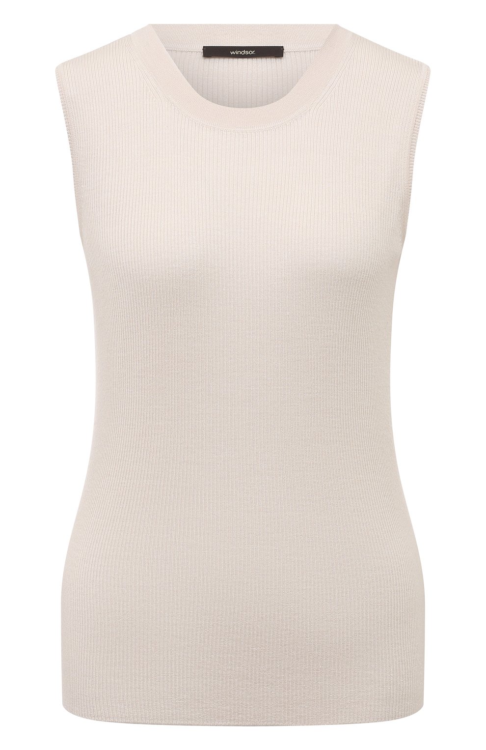 Топ из шерсти и шелка WINDSOR бежевого цвета по цене 25900 руб., арт. 52 DP306/10014631, фото 1 Топ из шерсти и шелка WINDSOR, арт. 52 DP306/10014631, фото 1