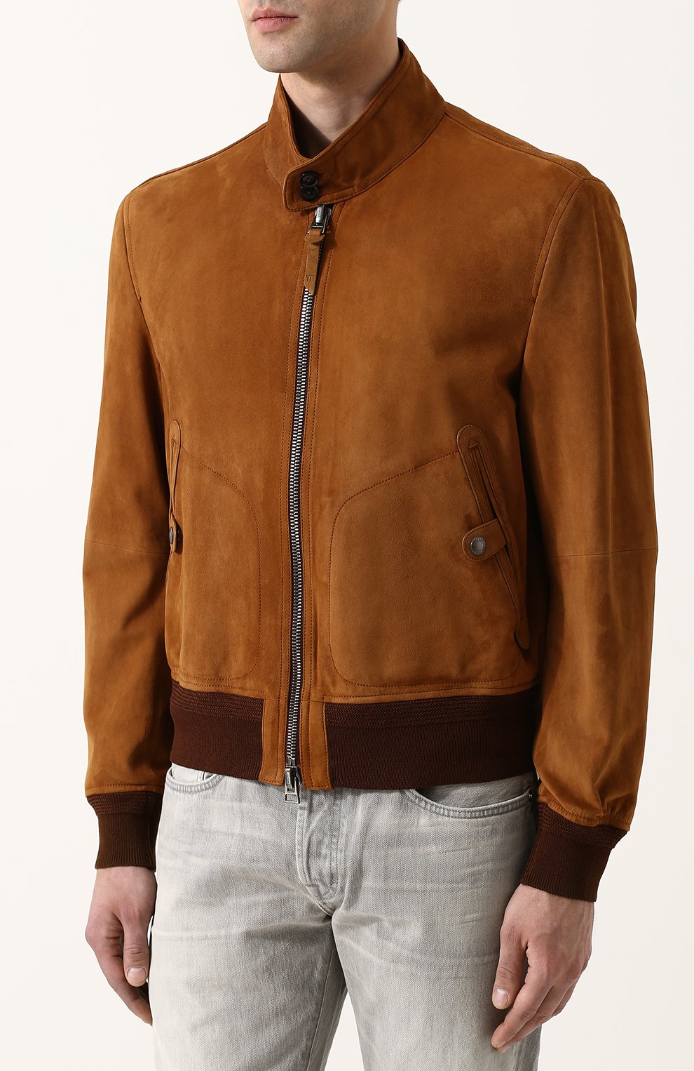 Замшевый бомбер на молнии с воротником-стойкой TOM FORD, арт. BP430/TFL635, фото 3