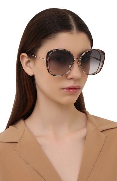 Солнцезащитные очки CHLOÉ коричневого цвета по цене 44300 руб., арт. CH0036S 001, фото 2 Солнцезащитные очки CHLOÉ, арт. CH0036S 001, фото 2