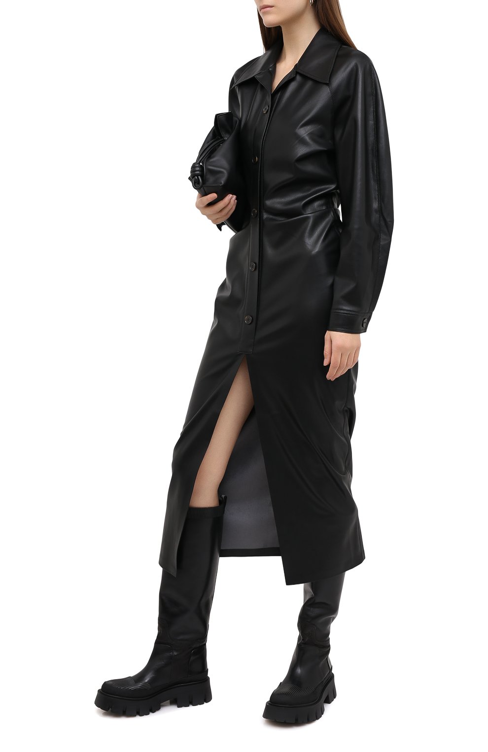 Платье NANUSHKA черного цвета по цене 78850 руб., арт. SAMI_BLACK_VEGAN LEATHER, фото 2 Платье NANUSHKA, арт. SAMI_BLACK_VEGAN LEATHER, фото 2