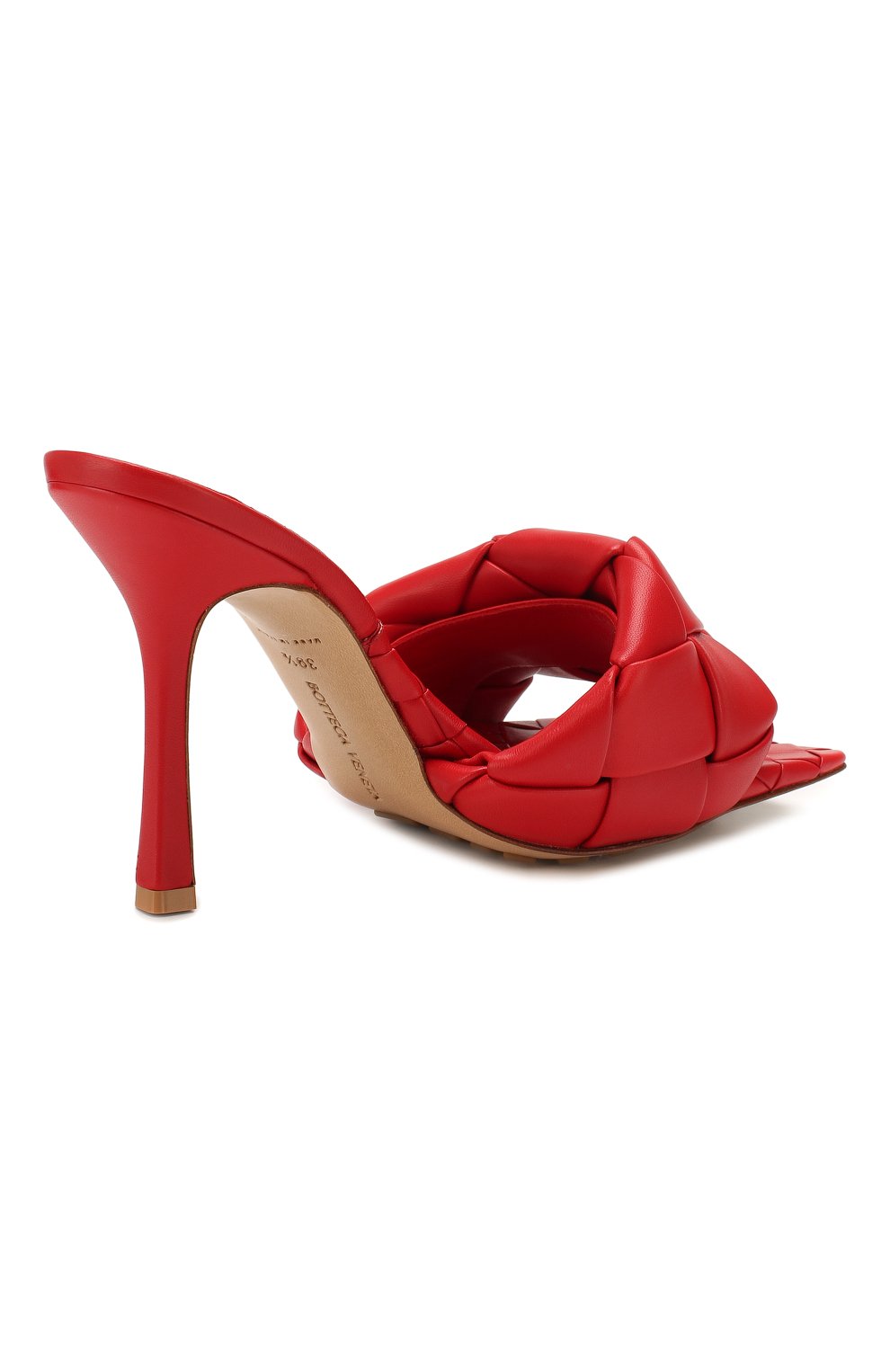 Кожаные мюли BOTTEGA VENETA красного цвета по цене 164500 руб., арт. 608854/VBSS0, фото 4 Кожаные мюли BOTTEGA VENETA, арт. 608854/VBSS0, фото 4