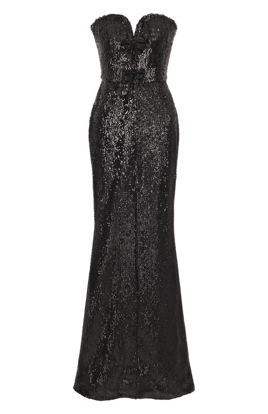 Платье с отделкой пайетками Elie Saab D0797NP25/PA008 Чёрный D0797NP25/PA008