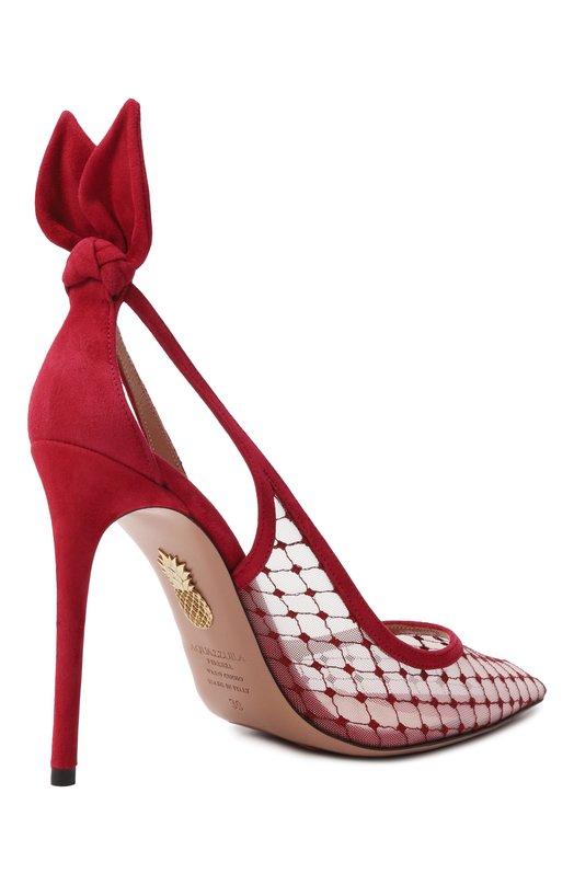 Туфли Bow Tie Net 105 Aquazzura DNNHIGP0/FMS Бордовый  DNNHIGP0/FMS Фото 5