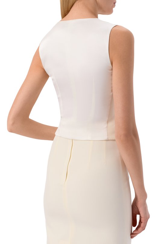 Жилет из шерсти и шелка Dolce & Gabbana F79H6T/FUBGC Белый  F79H6T/FUBGC Фото 4
