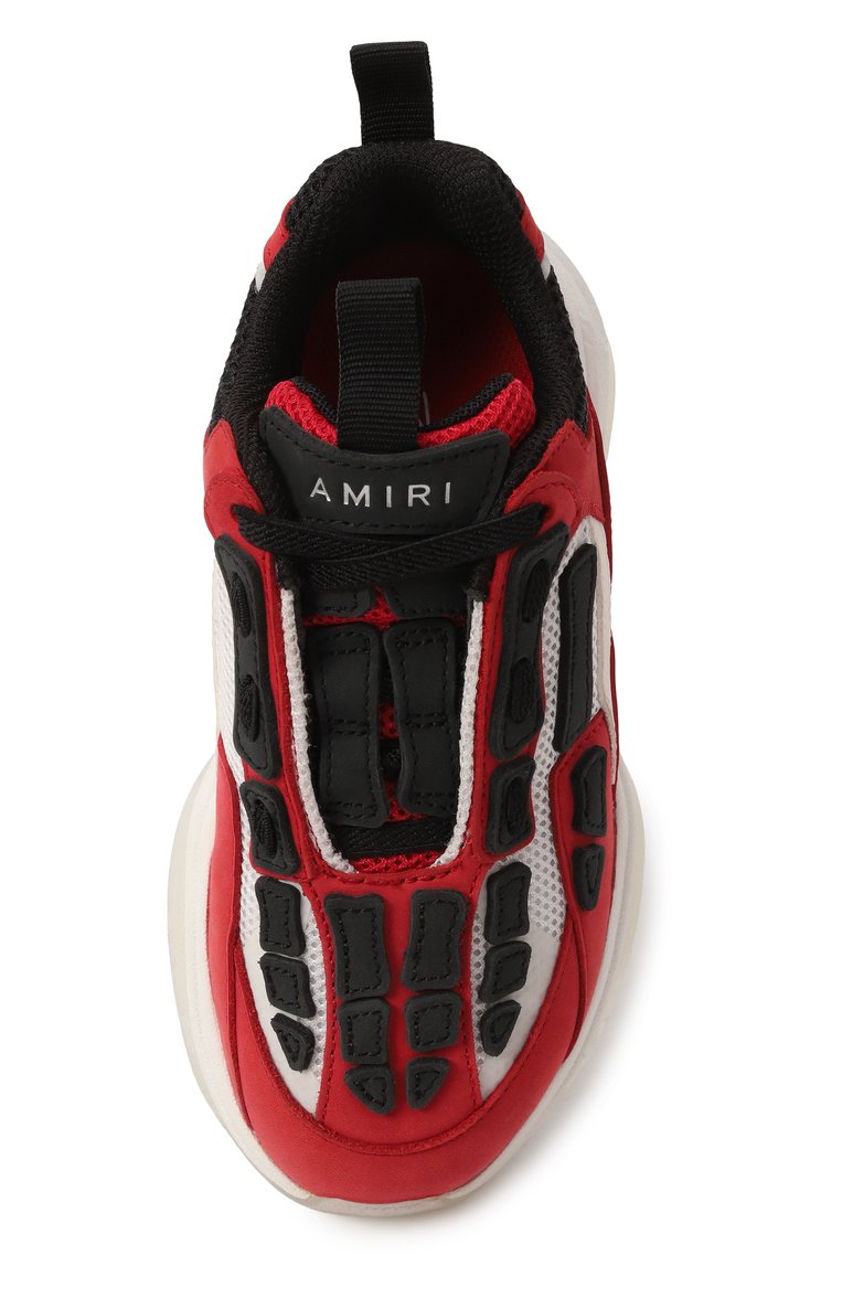 Детские кожаные кроссовки bone runner AMIRI красного цвета, арт. AKF0SR1018 | Фото 4 (Материал сплава: Проставлено; Нос: Не проставлено; Материал внешний: Натуральная кожа; Материал внутренний: Текстиль; Стили: Гранж)