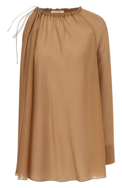 Женская блузка из хлопка и шелка 12 STOREEZ, арт. 132898