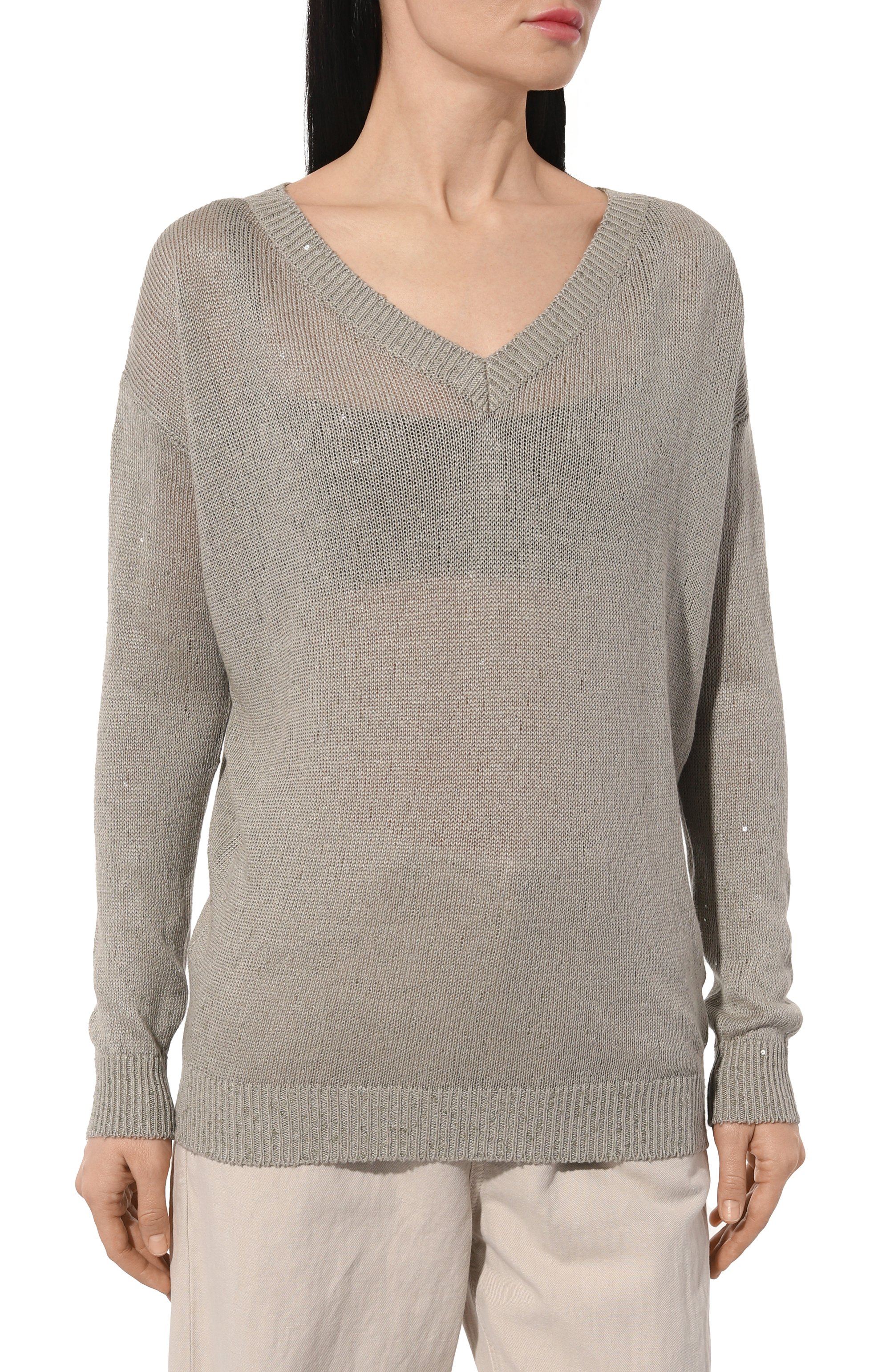 Пуловер изо льна и шелка BRUNELLO CUCINELLI, арт. M1000B1033, фото 3