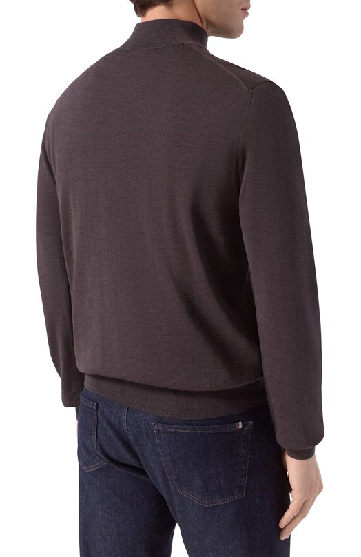 Шерстяной джемпер Canali C0015/MK00077 Коричневый  C0015/MK00077 Фото 4