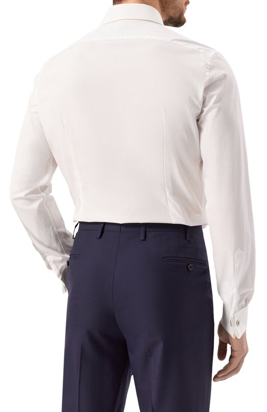 Хлопковая сорочка Corneliani 94P900-9491082 Белый  94P900-9491082 Фото 4