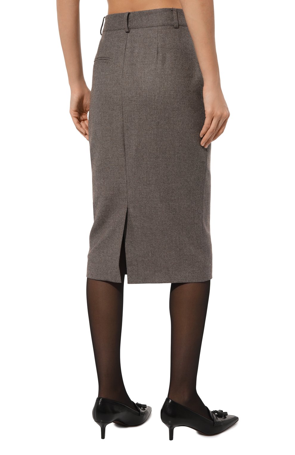 Юбка из шерсти и кашемира KITON светло-коричневого цвета по цене 148500 руб., арт. D56202K0104E15, фото 4 Юбка из шерсти и кашемира KITON, арт. D56202K0104E15, фото 4