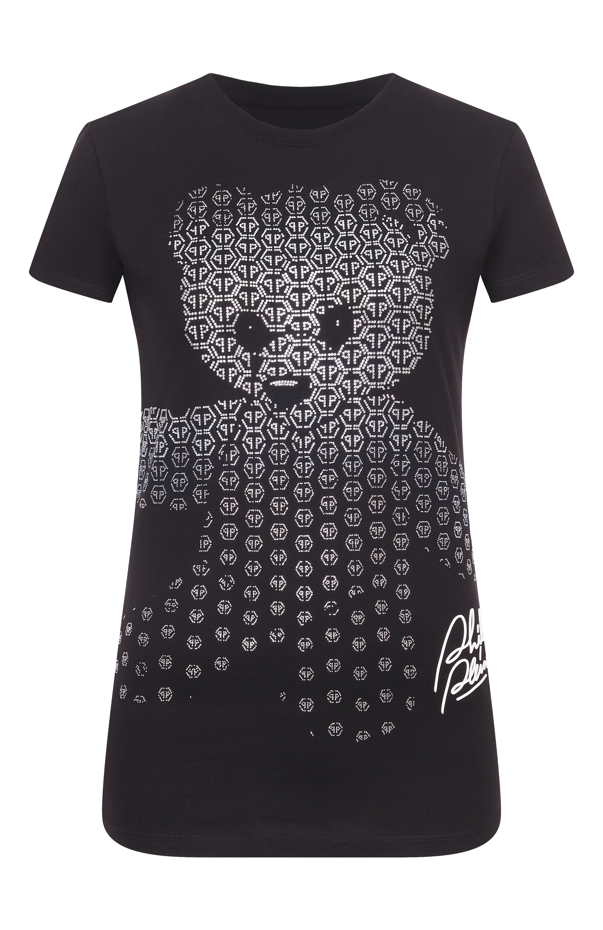 Хлопковая футболка с отделкой стразами PHILIPP PLEIN, арт. SAFC WTK3817 PJY002N, фото 1