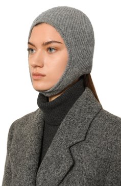 Женская шерстяной капор JACQUEMUS серого цвета, арт. 24H246AC665/5217 | Фото 2 (Материал: Шерсть, Текстиль, Синтетический материал; Материал сплава: Проставлено; Нос: Не проставлено; Женское Кросс-КТ: Балаклава)