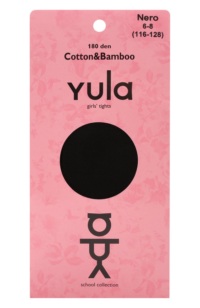 Детские колготки cotton & bamboo 180 den YULA черного цвета, арт. YU-227 | Фото 1 (Материал: Текстиль, Хлопок; Материал сплава: Проставлено; Нос: Не проставлено)