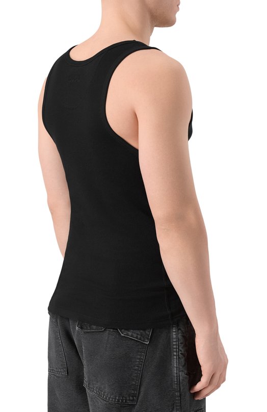 Хлопковая майка VETEMENTS ME76TT159B/1202 RIB Чёрный  ME76TT159B/1202 RIB Фото 4