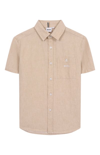 Рубашка изо льна и хлопка BOSS, арт. J52008