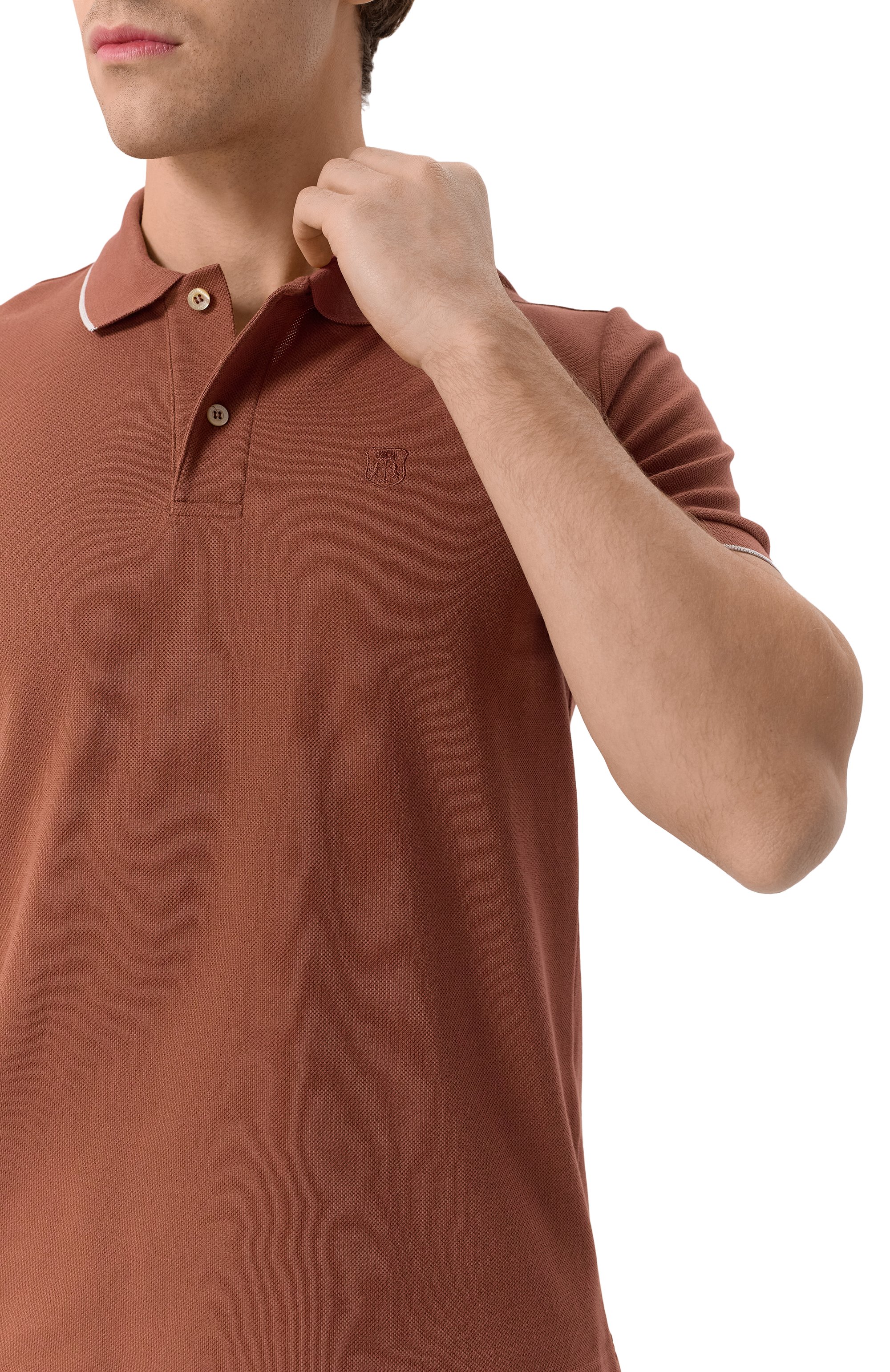 Хлопковое поло CORNELIANI, арт. 25G573-2525043, фото 5