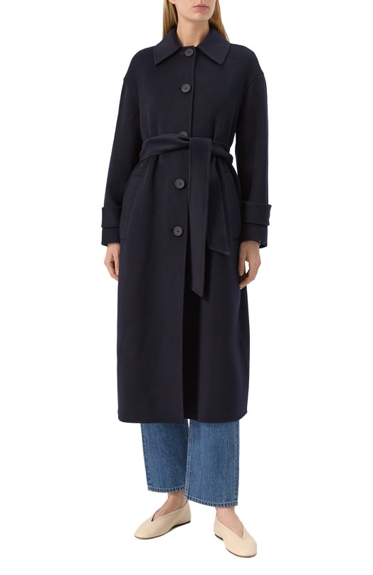 Пальто из шерсти и кашемира Max Mara Studio 0ZI0S0 Синий  0ZI0S0 Фото 3