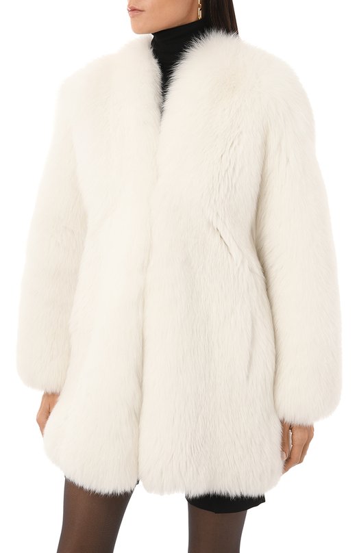 Шуба из меха лисы Giulia Gurman J3W40 Белый  J3W40 Фото 3