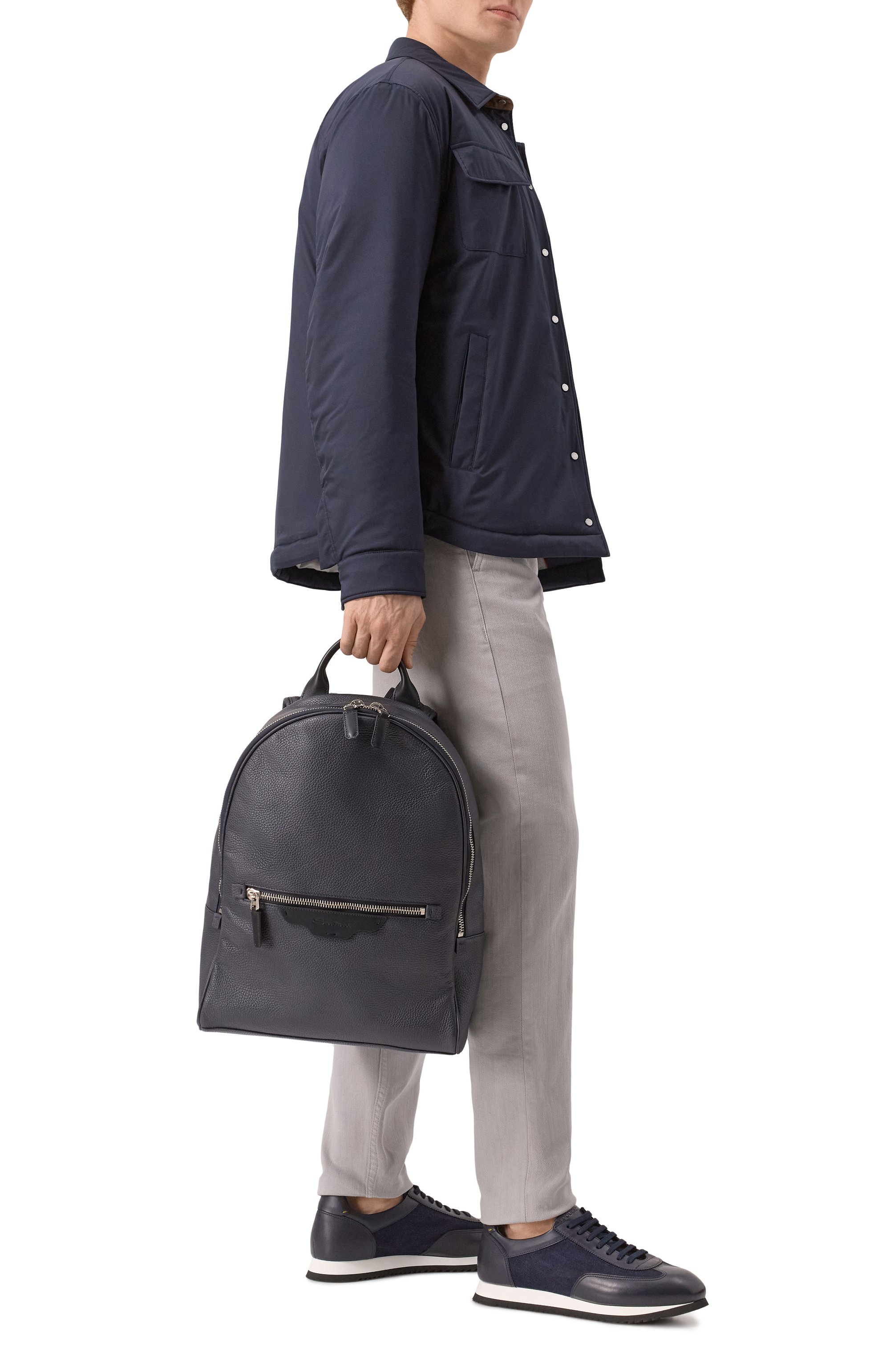 Рюкзак SANTONI темно-синего цвета по цене 97350 руб., арт. UIBGA2668EN-AVGH, фото 7 Рюкзак SANTONI, арт. UIBGA2668EN-AVGH, фото 7