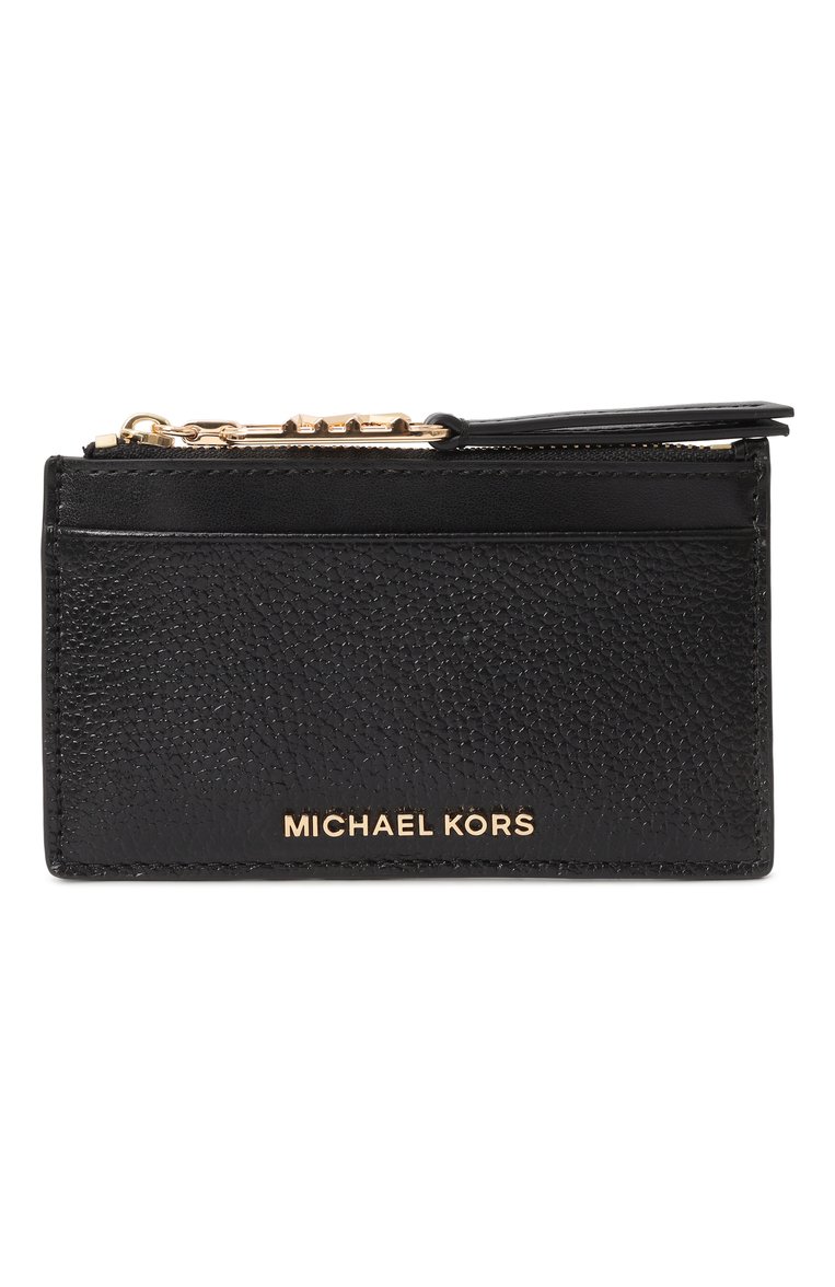 Женский кожаный футляр для кредитных карт MICHAEL MICHAEL KORS черного цвета, арт. 32H3G8ED1L | Фото 1 (Нос: Не проставлено; Материал сплава: Проставлено; Материал: Натуральная кожа)