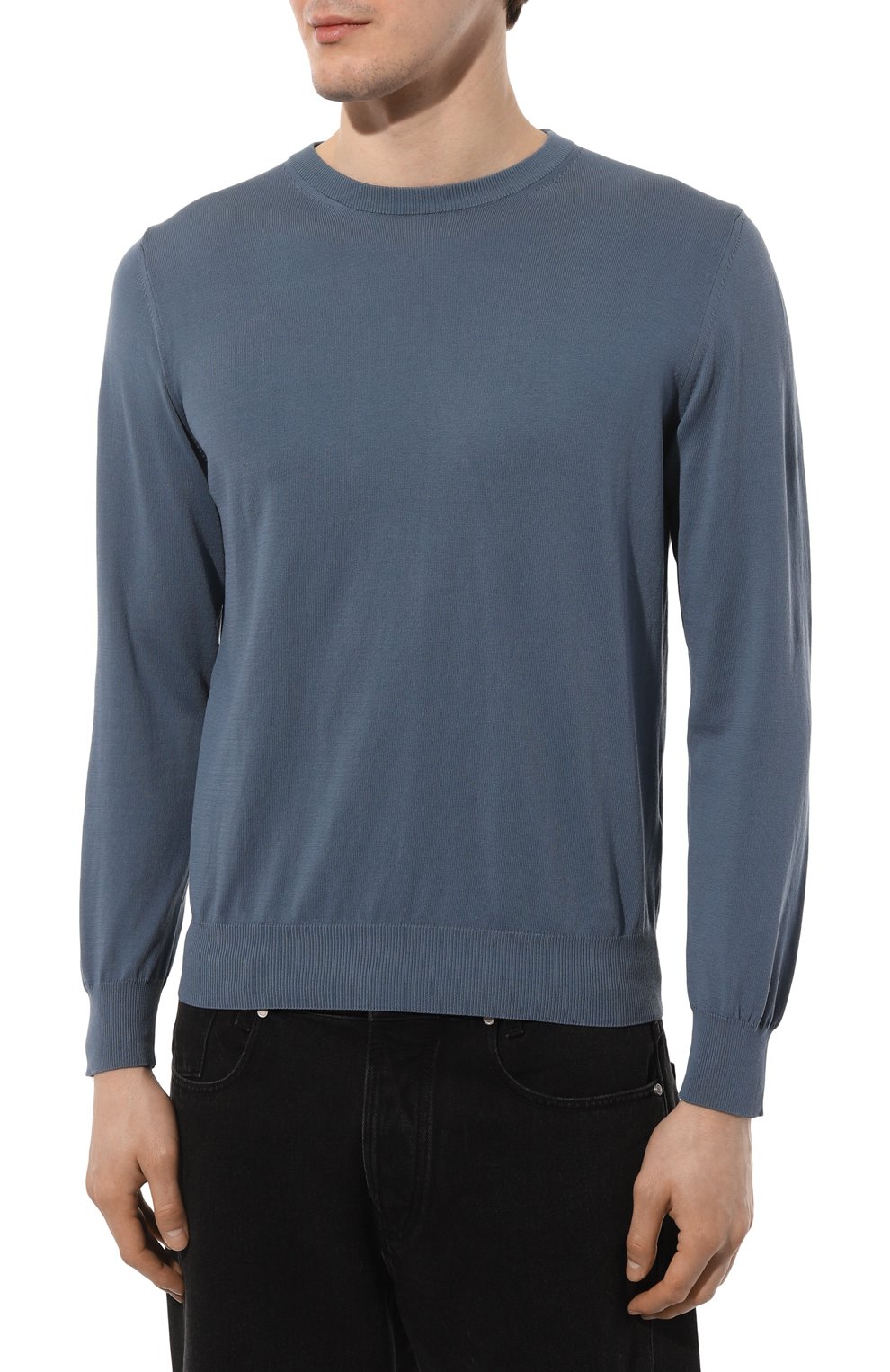 Хлопковый джемпер CANALI синего цвета по цене 34200 руб., арт. C0012/MK00145, фото 3 Хлопковый джемпер CANALI, арт. C0012/MK00145, фото 3