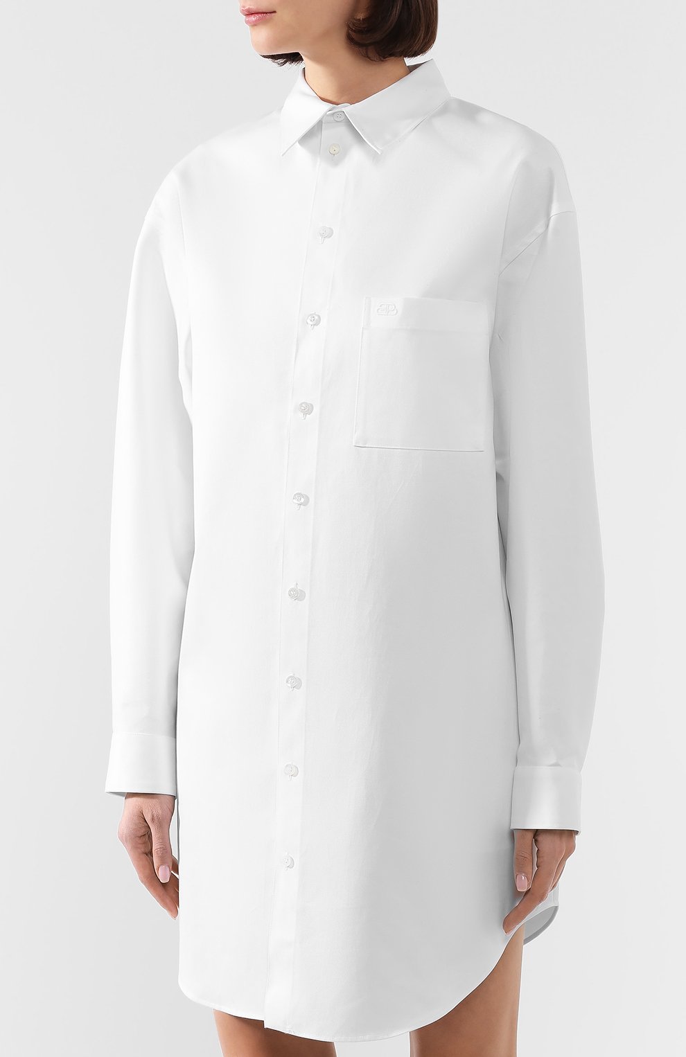 Хлопковое платье BALENCIAGA белого цвета по цене 78600 руб., арт. 583524/TEP11, фото 3 Хлопковое платье BALENCIAGA, арт. 583524/TEP11, фото 3