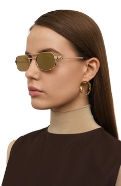 Женские солнцезащитные очки OFF-WHITE желтого цвета, арт. 0ERI123/7676 | Фото 2 (Нос: Не проставлено; Региональные ограничения белый список (Axapta Mercury): Не проставлено; Тип очков: С/з; Кросс-КТ: С/з-унисекс; Материал: Металл; Очки форма: Овальные; Оптика Гендер: оптика-унисекс)