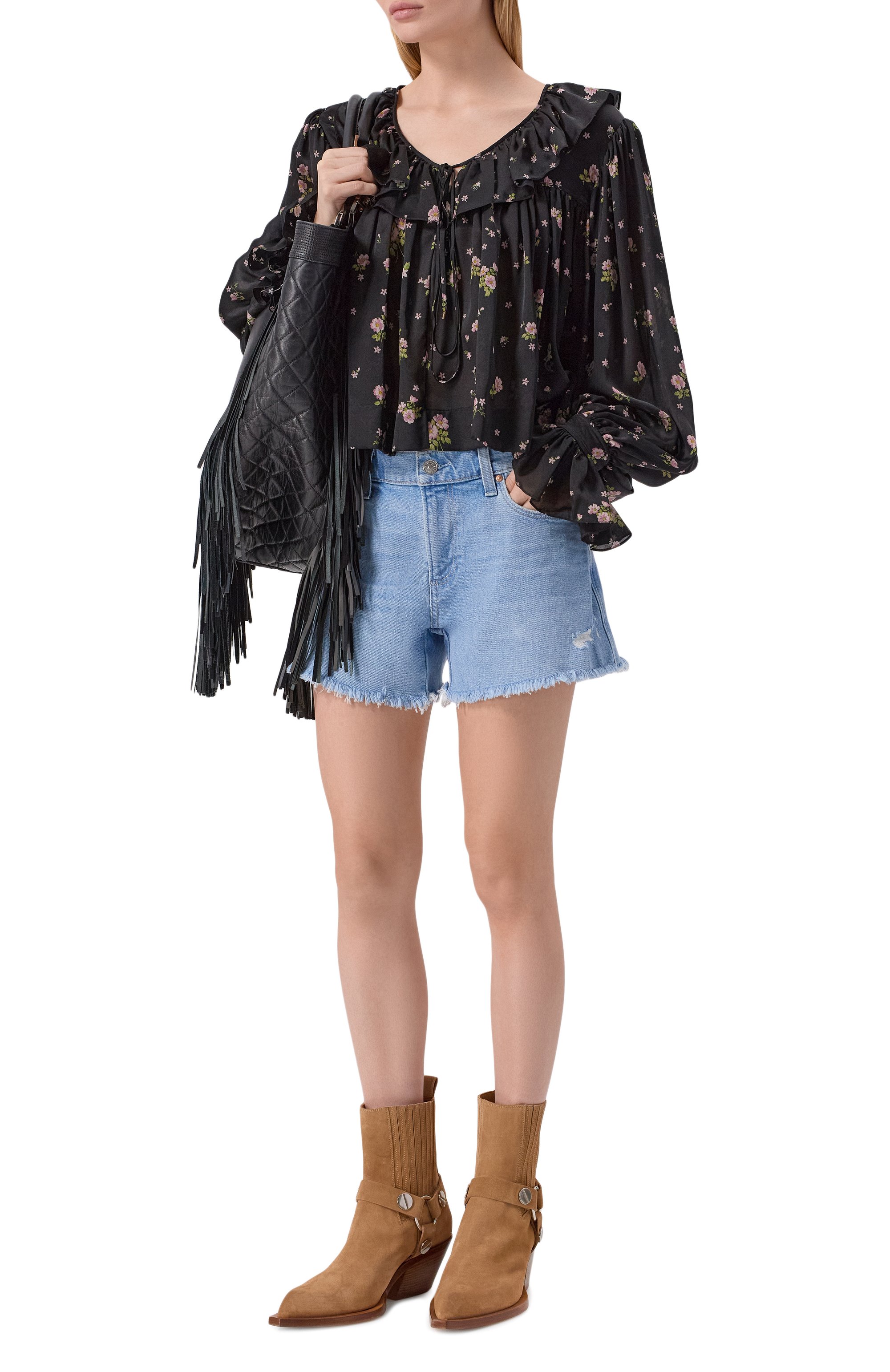 Джинсовые шорты dylan PAIGE голубого цвета по цене 29950 руб., арт. 8288L53-C369, фото 2 Джинсовые шорты dylan PAIGE, арт. 8288L53-C369, фото 2