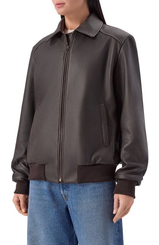 Кожаный бомбер Maslov SMB63 Коричневый  SMB63 Фото 3