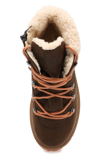 Кожаные ботинки с меховой отделкой EMPORIO ARMANI, арт. XYN003/X0U02/35-40, фото 4