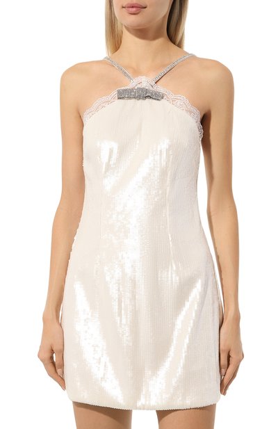 Платье с отделкой пайетками SELF-PORTRAIT кремового цвета по цене 64450 руб., арт. AW24-019SA-C, фото 3 Платье с отделкой пайетками SELF-PORTRAIT, арт. AW24-019SA-C, фото 3