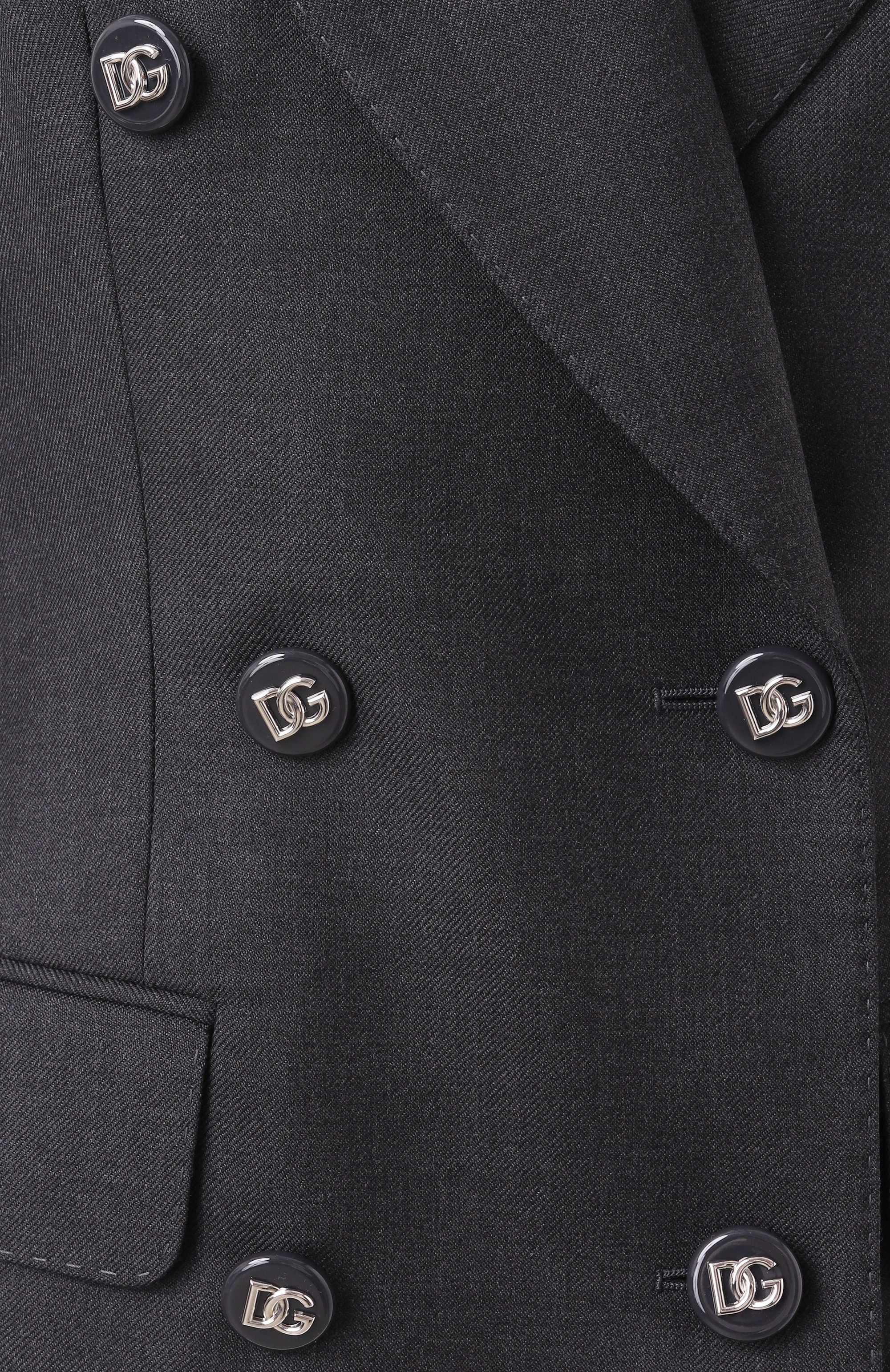 Шерстяной жакет DOLCE & GABBANA темно-серого цвета по цене 348500 руб., арт. F27DJT/FU287, фото 6 Шерстяной жакет DOLCE & GABBANA, арт. F27DJT/FU287, фото 6