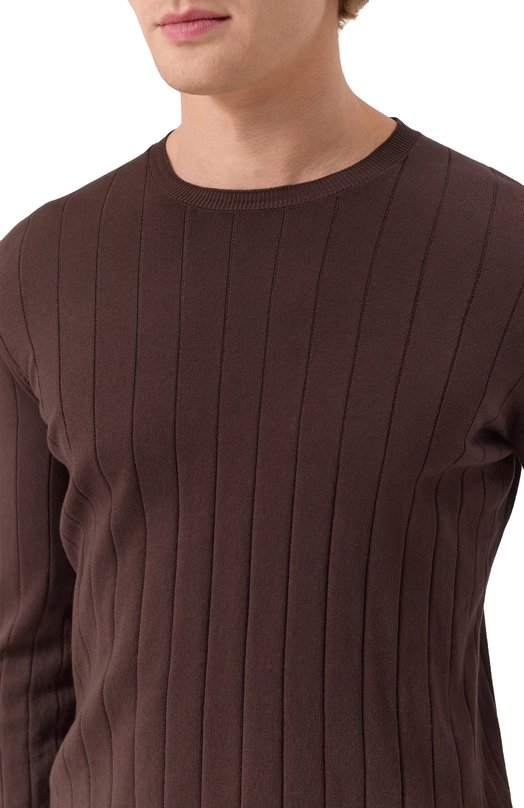 Хлопковый джемпер Corneliani 25M513-2525153 Коричневый  25M513-2525153 Фото 5