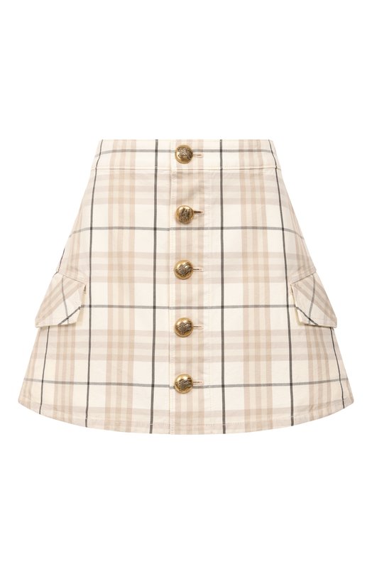 Хлопковая юбка Burberry 8108168 Кремовый 8108168