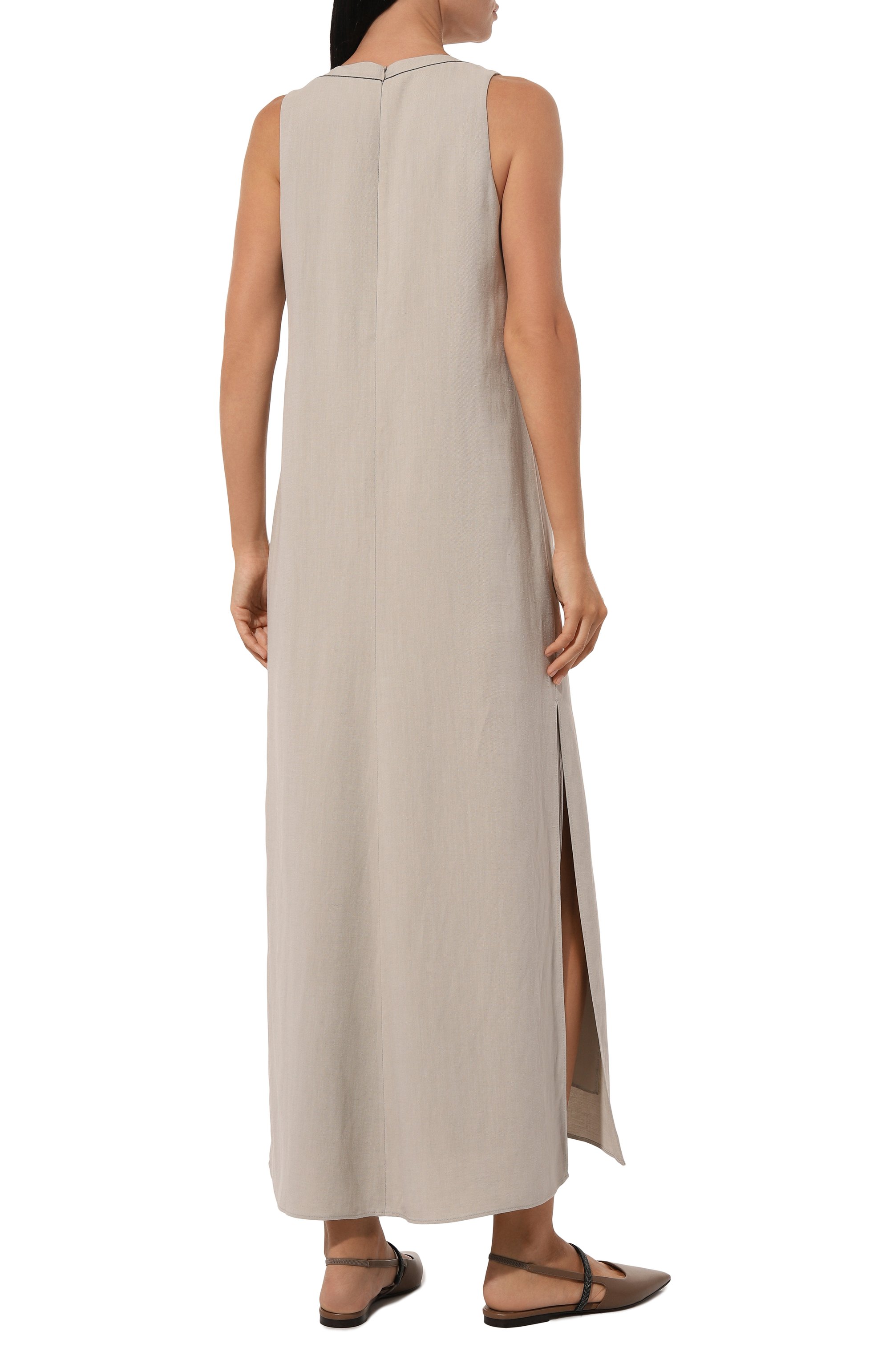 Платье из вискозы и льна BRUNELLO CUCINELLI, арт. MH126A4812, фото 4