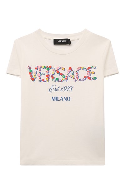Хлопковая футболка VERSACE, арт. 1000052/1A11464/8-14