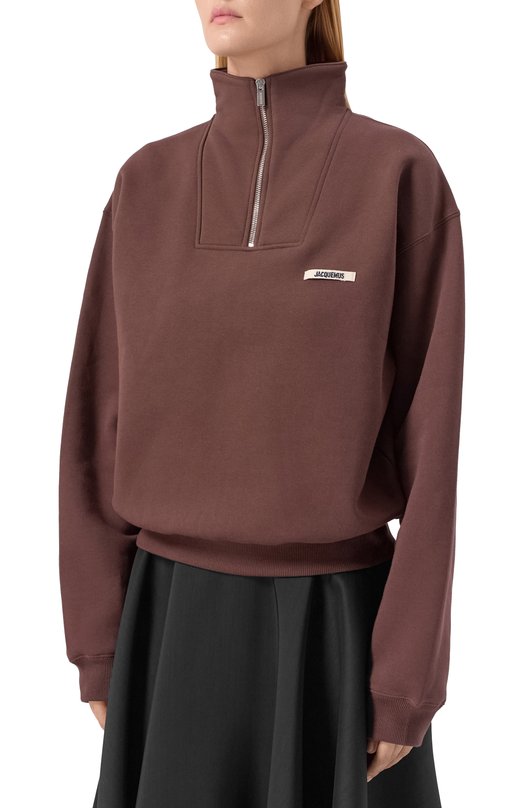Хлопковый свитшот Jacquemus 25HSSW00210/AJ00174 Коричневый  25HSSW00210/AJ00174 Фото 3