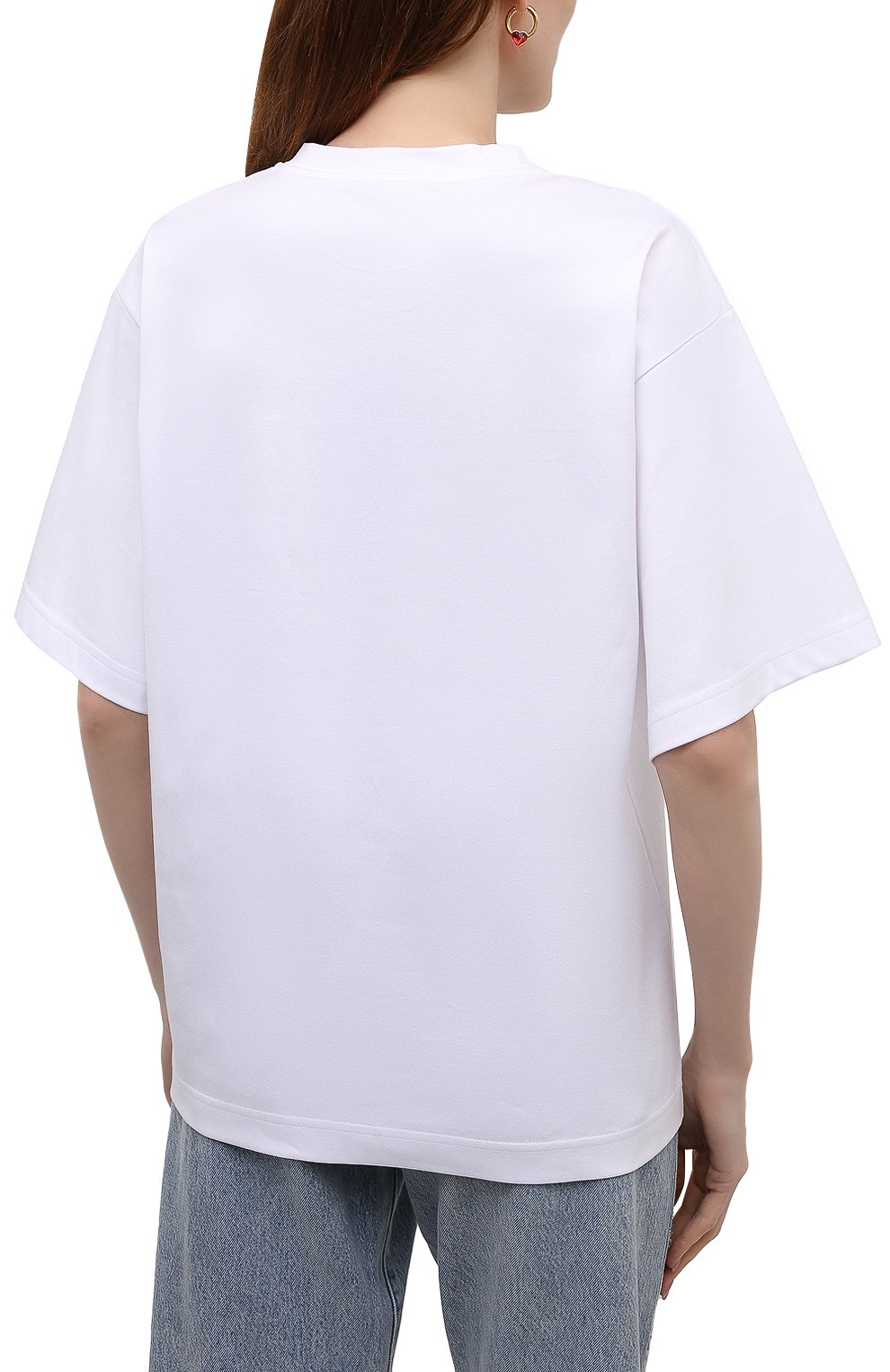 Хлопковая футболка DOLCE & GABBANA белого цвета по цене 72750 руб., арт. F8050Z/HU7H8, фото 4 Хлопковая футболка DOLCE & GABBANA, арт. F8050Z/HU7H8, фото 4