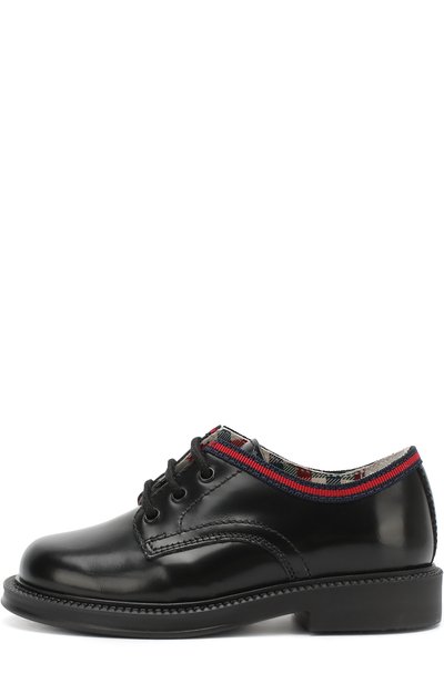 Кожаные дерби с контрастной отделкой GUCCI, арт. 477537/D7310, фото 2