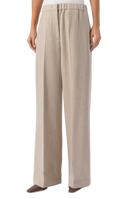 Шерстяные брюки Jil Sander J40KA0275/J40182 Бежевый  J40KA0275/J40182 Фото 3