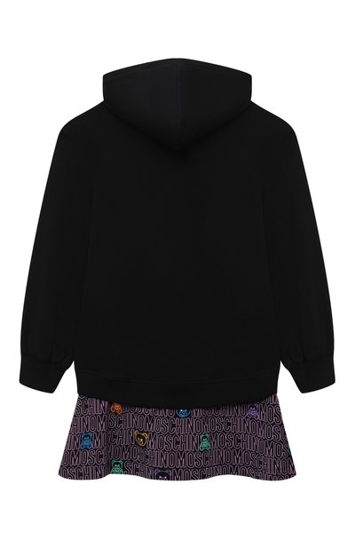 Хлопковое платье MOSCHINO черного цвета по цене 17800 руб., арт. HDV0AV/LDA16/4A-8A, фото 2 Хлопковое платье MOSCHINO, арт. HDV0AV/LDA16/4A-8A, фото 2