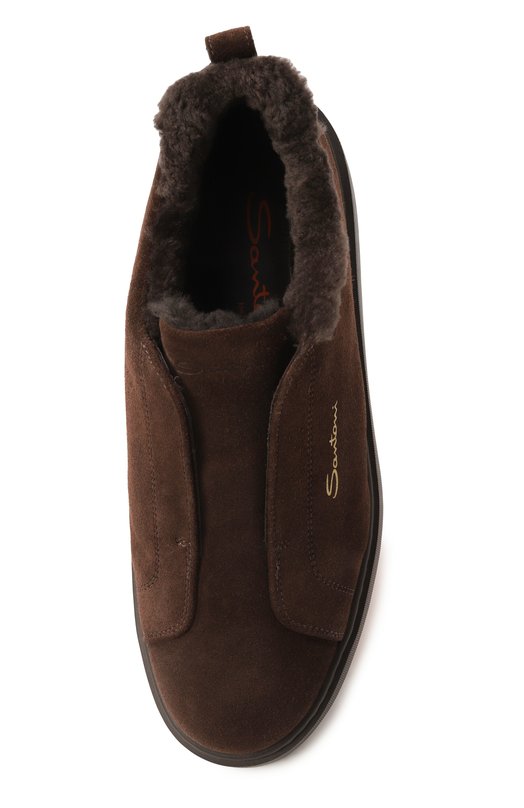 Замшевые кеды Santoni WBCG61265SM0PSAP Коричневый  WBCG61265SM0PSAP Фото 6