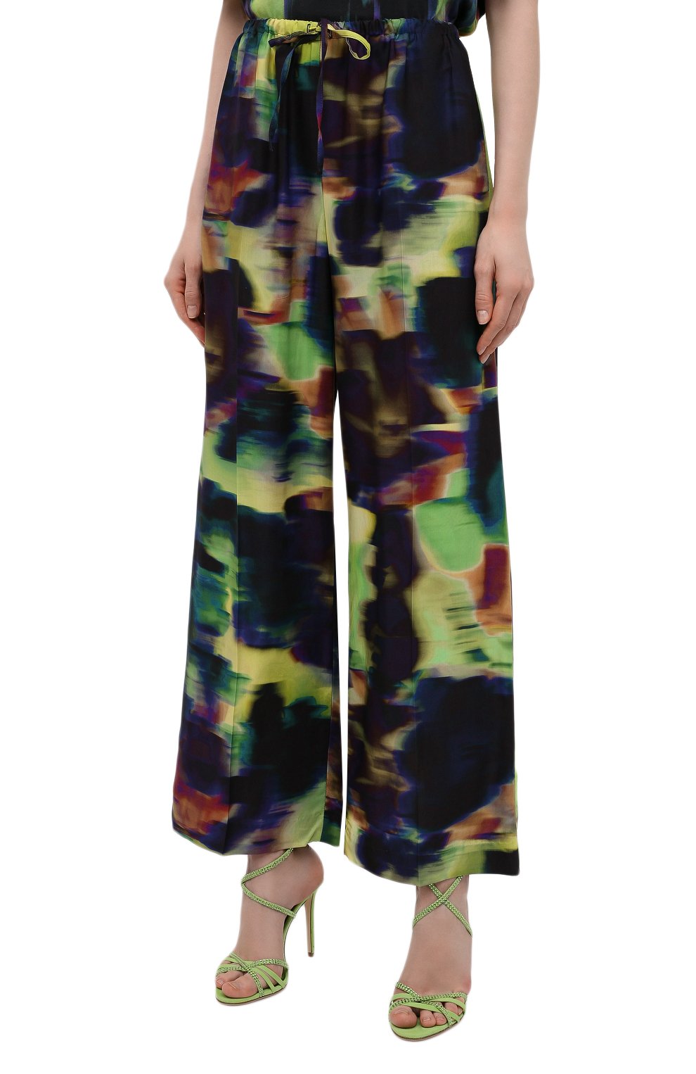 Брюки из вискозы DRIES VAN NOTEN зеленого цвета по цене 51400 руб., арт. 221-030966-4339, фото 3 Брюки из вискозы DRIES VAN NOTEN, арт. 221-030966-4339, фото 3