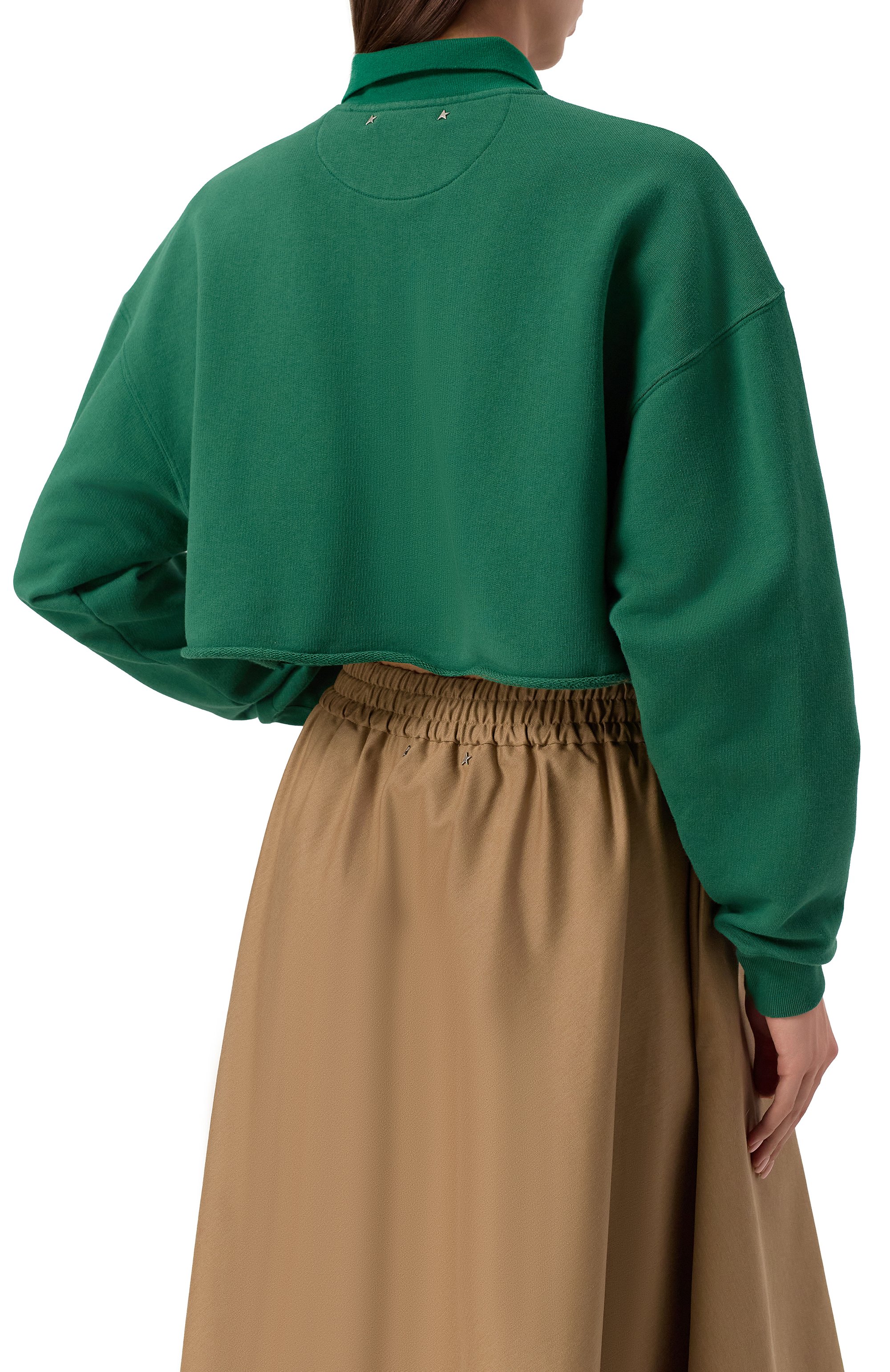 Хлопковое поло GOLDEN GOOSE DELUXE BRAND зеленого цвета по цене 39950 руб., арт. GWP02200.P001888, фото 4 Хлопковое поло GOLDEN GOOSE DELUXE BRAND, арт. GWP02200.P001888, фото 4